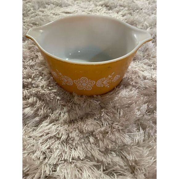 Pyrex vintage 473 butterfly gold 1qt casserole dish - Picture 1 of 5